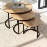 Vandana Astra Optima Bleached Mango Wood Coffee Table for Modern Living Room Interiors