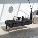 Vandana Astra Hexa Black 2-Drawer Coffee Table and TV Unit for Modern Living Room Décor