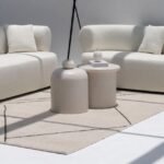 Vandana Astra Terra Off-White Microconcrete Coffee Table Set of 2 for Modern Living Décor