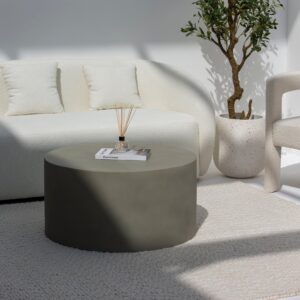 Vandana Astra Novara Olive Concrete Coffee Table for Modern Living Room Interiors