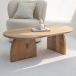 Vandana Zenova Astra White Quartz Irregular Coffee Table with Dual Base Color Options