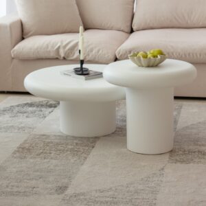 Vandana Astra Zenova Modern Nesting Concrete Coffee Table for Living Rooms