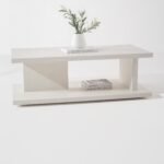 Vandana Astra Altis Off-White Microconcrete Coffee Table for Modern Living Room Décor