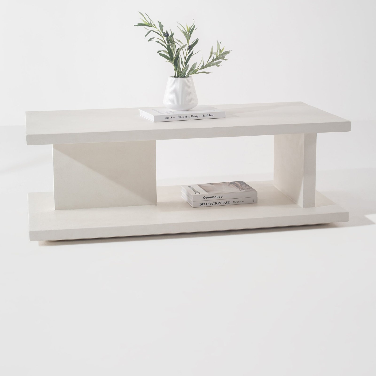 Vandana Astra Altis Off-White Microconcrete Coffee Table for Modern Living Room Décor Vandana Astra Altis Off-White Microconcrete Coffee Table for Modern Living Room Décor