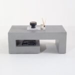 Vandana Zenova Arista Grey Microconcrete Coffee Table for Modern Living Room and Contemporary Décor