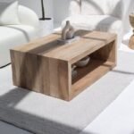 Vandana Astra Aureo Rectangular Mango Wood Coffee Table for Modern Living Room Décor