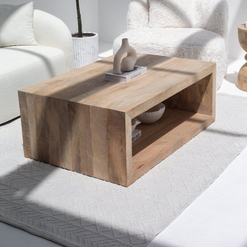 Vandana Astra Aureo Rectangular Mango Wood Coffee Table for Modern Living Room Décor Vandana Astra Aureo Rectangular Mango Wood Coffee Table for Modern Living Room Décor