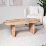 Vandana Astra Prime Shape Wooden Coffee Table with Flat Legs for Modern Living Room Décor