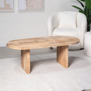 Vandana Astra Prime Shape Wooden Coffee Table with Flat Legs for Modern Living Room Décor