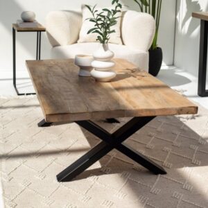 Vandana Astra Vesta Mango Wood Coffee Table for Modern Living Room and Contemporary Décor