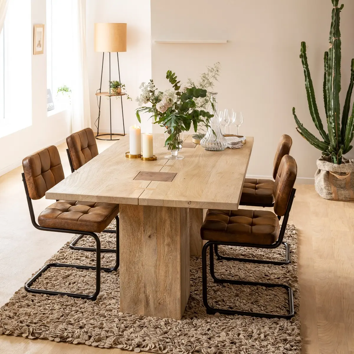 Vandana Solace Flux mango wood dining table Vandana Solace Flux mango wood dining table