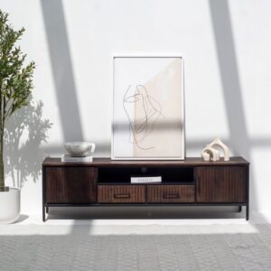 Vandana Novara Zentrix TV Unit Modern Solid Wood Minimalist Entertainment Console