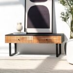 Vandana Novara Elara 2-Drawer TV Unit Modern Solid Wood Minimalist Entertainment Console