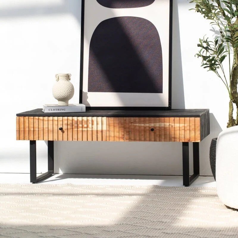 Vandana Novara Elara 2-Drawer TV Unit Modern Solid Wood Minimalist Entertainment Console Vandana Novara Elara 2-Drawer TV Unit Modern Solid Wood Minimalist Entertainment Console