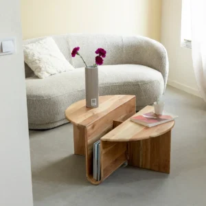 Vandana Nimbus Prime round acacia wood coffee table