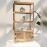 Vandana Altis Sereno Wooden Bookcase Modern Solid Wood Minimalist Storage Furniture Design