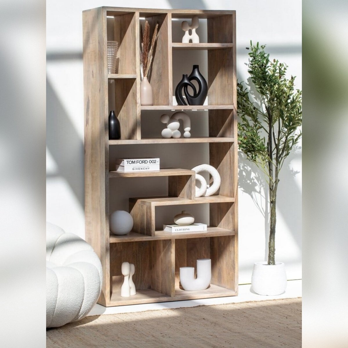 Vandana Altis Prime Wooden Display Shelves Unit Modern Solid Wood Minimalist Storage Desig Vandana Altis Prime Wooden Display Shelves Unit Modern Solid Wood Minimalist Storage Desig