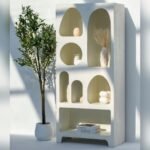 Vandana Altis Ultra White Painted Shelf Unit Modern Minimalist Wooden Storage Furniture Design