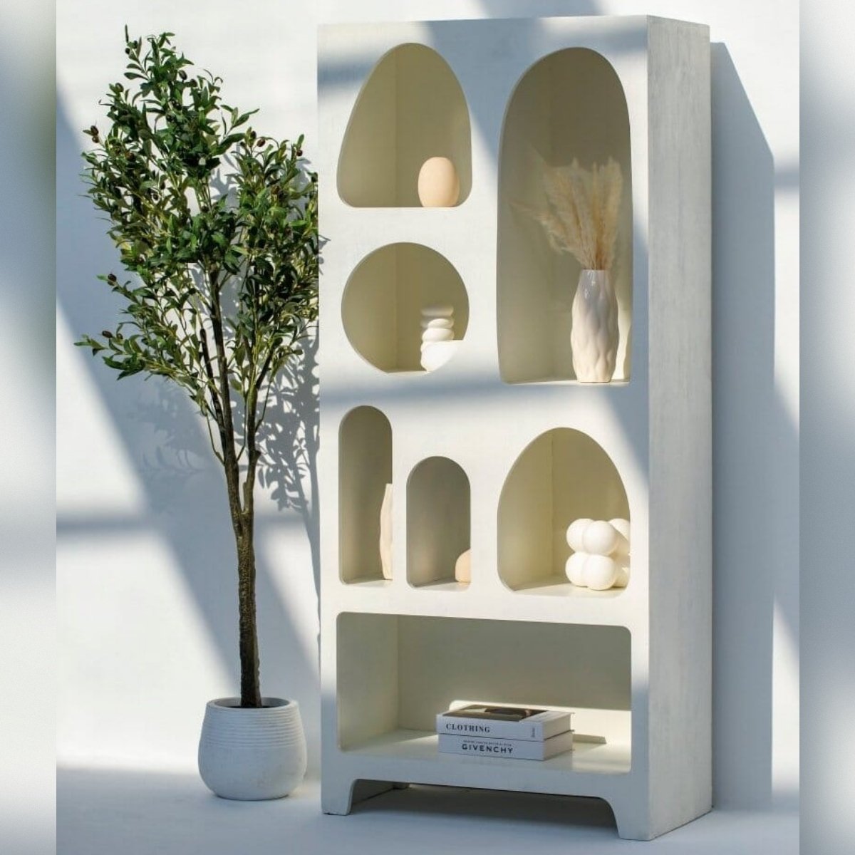 Vandana Altis Ultra White Painted Shelf Unit Modern Minimalist Wooden Storage Furniture Design Vandana Altis Ultra White Painted Shelf Unit Modern Minimalist Wooden Storage Furniture Design