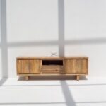 Vandana Novara Vesta Wooden TV Unit Modern Solid Wood Minimalist Entertainment Console