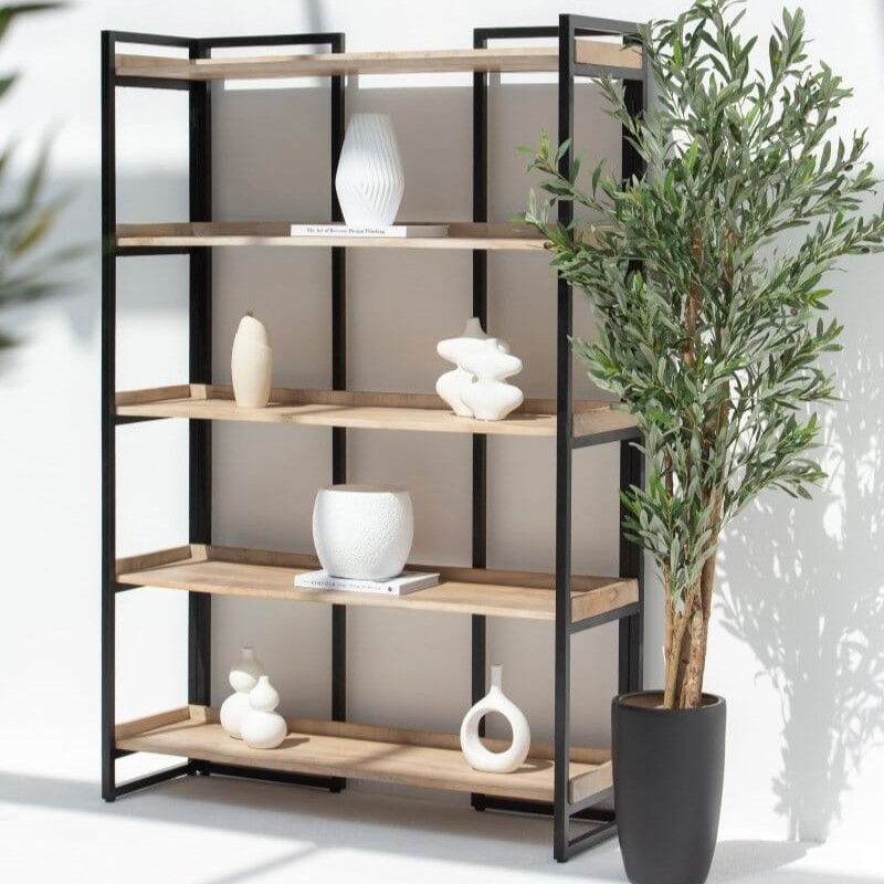 Vandana Altis Nova Industrial Bookshelf Modern Metal & Wood Minimalist Storage Furniture Design Vandana Altis Nova Industrial Bookshelf Modern Metal & Wood Minimalist Storage Furniture Design