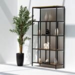 Vandana Merino Sierra Industrial Bookshelf Modern Metal & Wood Storage Furniture Design