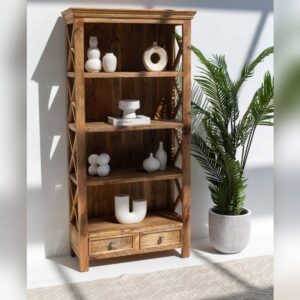 Vandana Merino Zentrix Wood Bookcase Modern Solid Wood Minimalist Storage Furniture Design