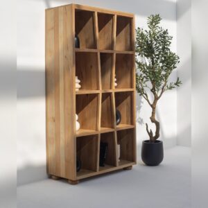 Vandana Merino Arista Wooden Display Shelves Unit Modern Solid Wood Minimalist Storage Design