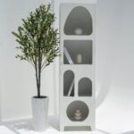 Vandana Merino Solace White Painted Shelf Unit Modern Minimalist Wooden Storage Furniture Design