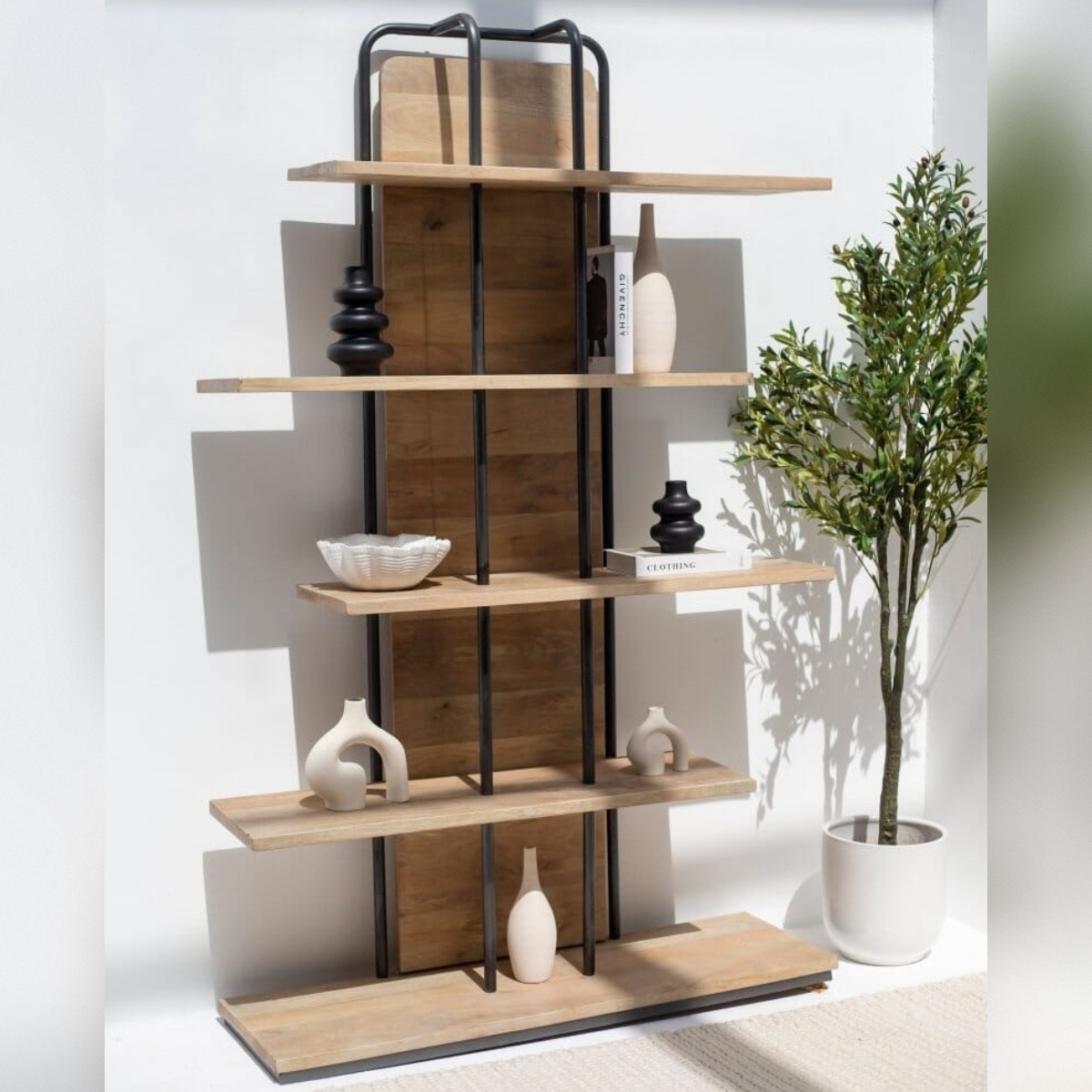 Vandana Merino Lyra Trinity Industrial Bookshelf Modern Metal & Wood Storage Furniture Design Vandana Merino Lyra Trinity Industrial Bookshelf Modern Metal & Wood Storage Furniture Design