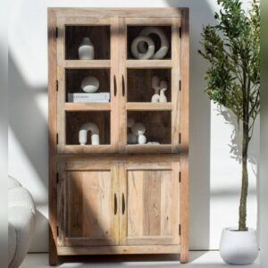 Vandana Merino Cresta Display Wooden Cabinet Modern Solid Wood Minimalist Storage Design