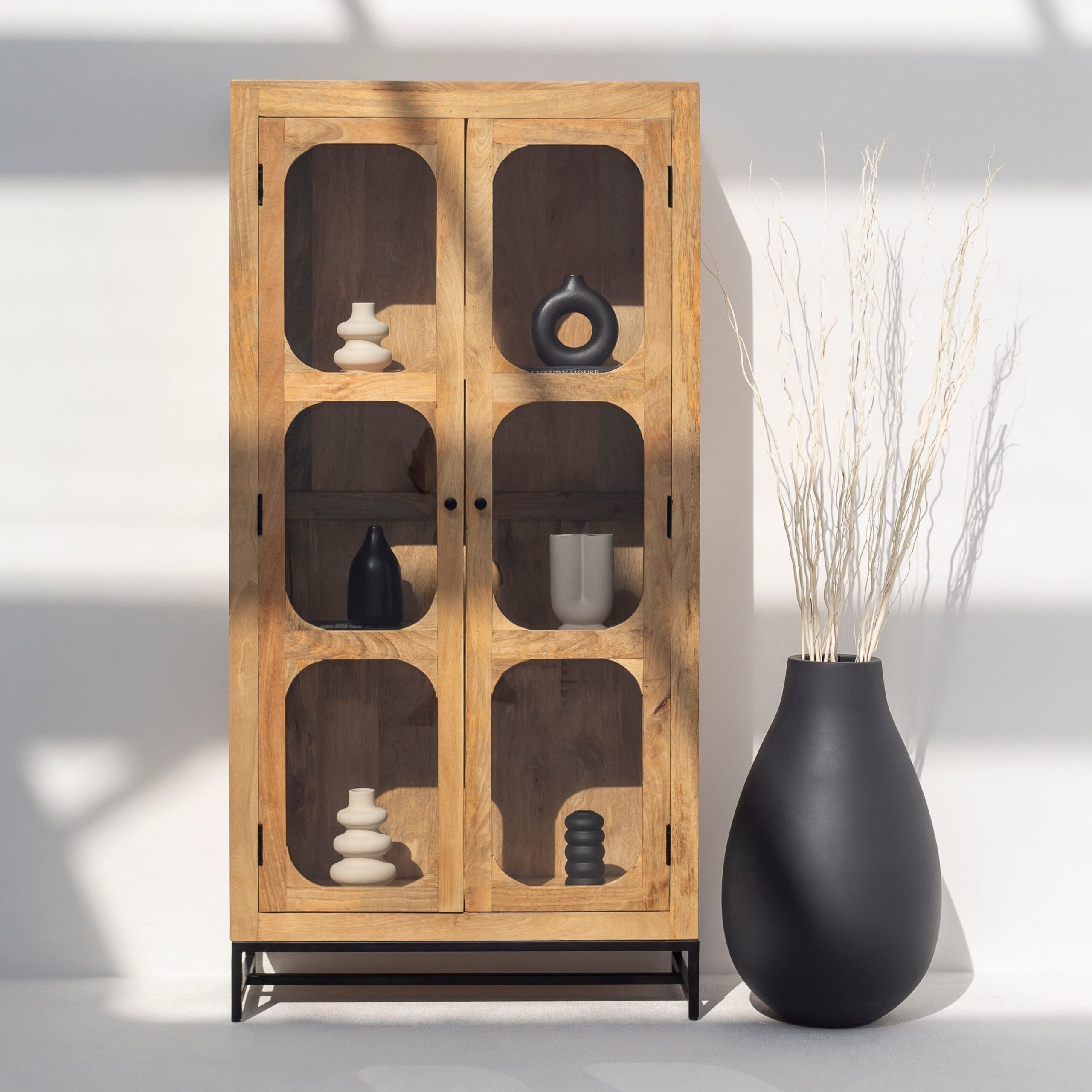 Vandana Merino Mira Wooden Display Cabinet Modern Solid Wood Minimalist Storage Furniture Design Vandana Merino Mira Wooden Display Cabinet Modern Solid Wood Minimalist Storage Furniture Design