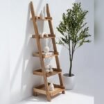 Vandana Merino Optima Mango Wood Ladder Shelves Modern Solid Wood Minimalist Storage DesignVandana Merino Optima Mango Wood Ladder Shelves Modern Solid Wood Minimalist Storage Design