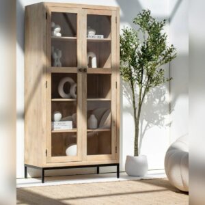 Vandana Merino Ultra Wooden Display Cabinet Modern Solid Wood Minimalist Storage Furniture Design