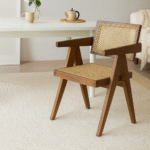 Vandana Zentrix Hexa Wood & Rattan Dining Chair with Modern Ergonomic Design and Premium Comfort