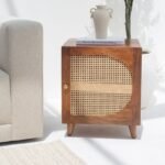 Vandana Orion Falcon Wooden Bedside Table Modern Minimalist Solid Wood Nightstand