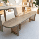 Vandana Falcon Solace Rattan Legs Mango Wood Bench for Stylish Indoor & Outdoor Modern Seating