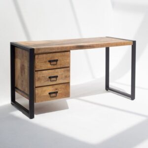 Vandana Vesta Altis Rattan Door Wooden Desk Modern Natural Solid Wood Office Furniture Design