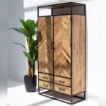 Vandana Vesta Falcon Wood Storage Cabinet Modern Solid Wood Minimalist Home Furniture Design