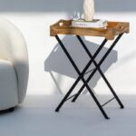 Vandana Orion Radiant Tray Side Table Modern Minimalist Wooden Accent Furniture Design