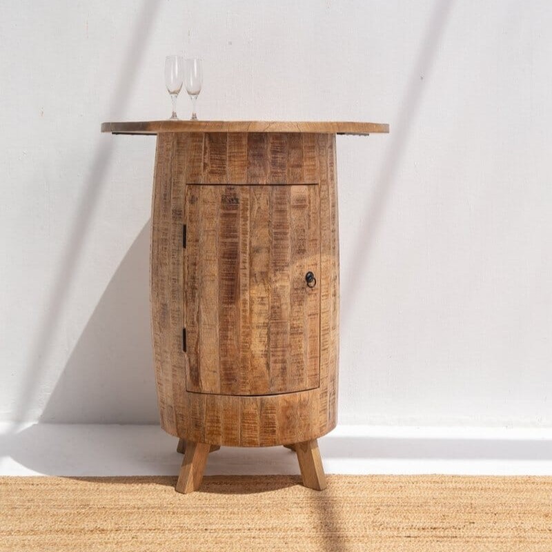 Vandana Vesta Nova Barrel Cocktail Cabinet Modern Industrial Metal & Wood Home Bar Storage Vandana Vesta Nova Barrel Cocktail Cabinet Modern Industrial Metal & Wood Home Bar Storage