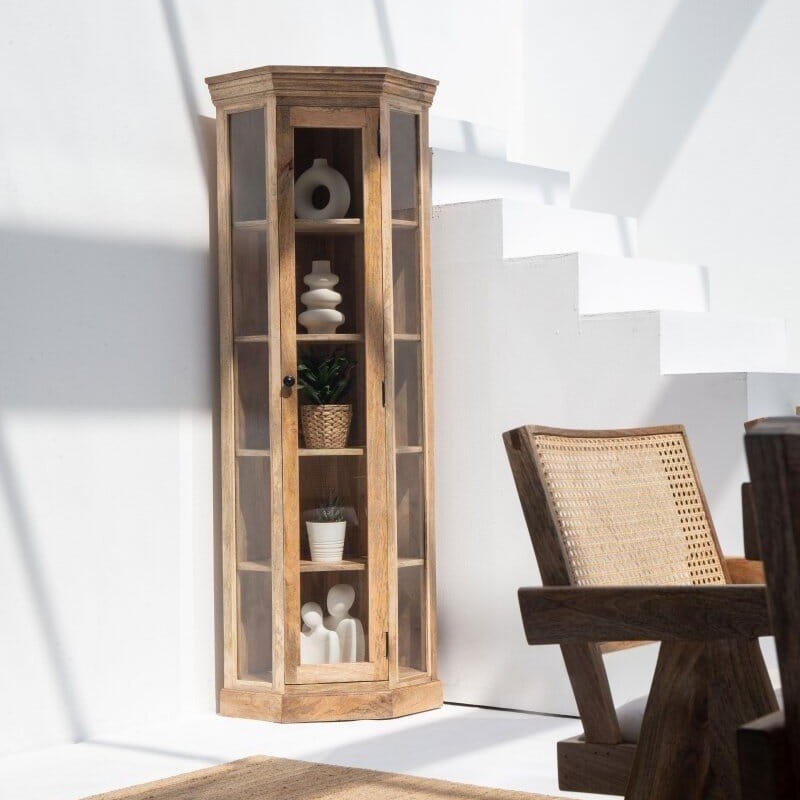 Vandana Vesta Arion Wooden Display Cabinet Modern Solid Wood Minimalist Storage Furniture Vandana Vesta Arion Wooden Display Cabinet Modern Solid Wood Minimalist Storage Furniture