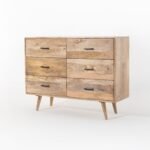 Vandana Vesta Vento Wooden Dresser Modern Solid Wood Minimalist Bedroom Storage Furniture
