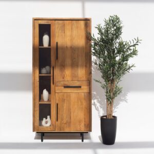 Vandana Aureo Astra Display Cabinet Modern Solid Wood Minimalist Storage Furniture Design