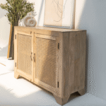 Vandana Arista Aureo Two Rattan Doors Sideboard for Stylish Modern Indoor & Outdoor Interiors