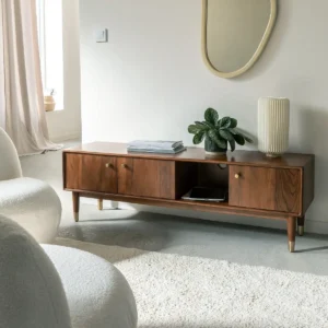 Vandana Vertex Arion 3-door TV stand in acacia wood