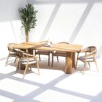 Vandana Zentrix Lunaris Mango Wood Dining Table with Solid Handmade Contemporary Design