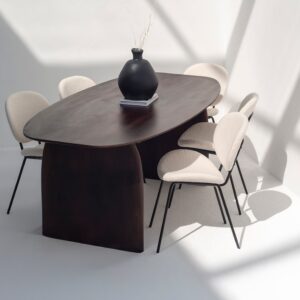 Vandana Zentrix Altis Oval Dining Table with Solid Handmade Contemporary Wood Design