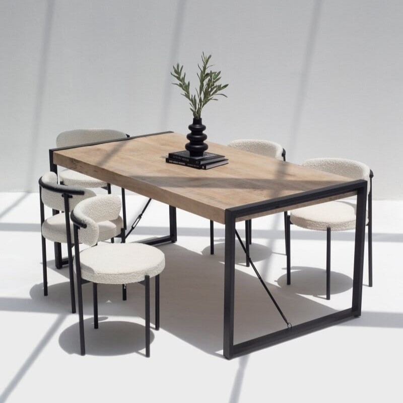 Vandana Zentrix Vesta Mango Wood Dining Table with Solid Handmade Contemporary Design Vandana Zentrix Vesta Mango Wood Dining Table with Solid Handmade Contemporary Design