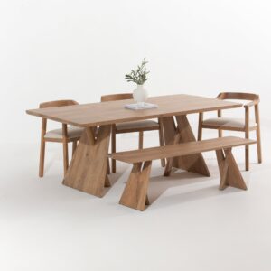 Vandana Zentrix Arista Wooden Dining Table with Solid Handmade Contemporary Design
